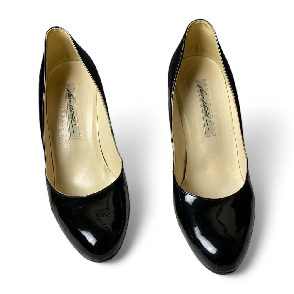 Brian Atwood Black Patent Leather Heels - Size 39.5 - Picture 6 of 8